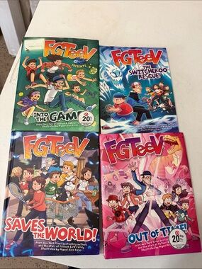 FGTeeV Graphic Novels Set - Colorful Green, Blue, Pink Covers